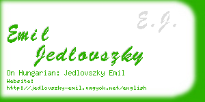 emil jedlovszky business card